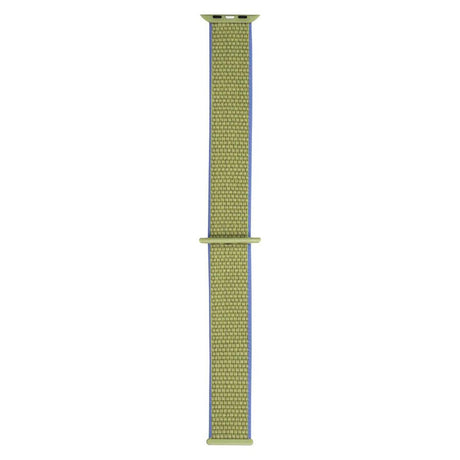 Apple Watch (38/40/SE/41/42mm) Lippa Nylon Rem - Grøn m. Lilla Kant