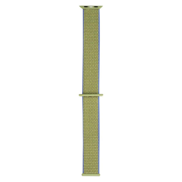 Apple Watch (38/40/SE/41/42mm) Lippa Nylon Rem - Grøn m. Lilla Kant