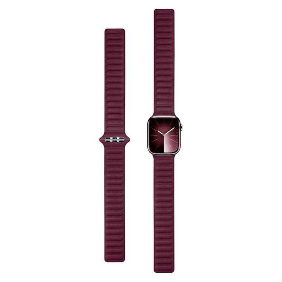Apple Watch (38/40/SE/41/42mm) Lippa Magnetisk Finewoven Rem - Vinrød