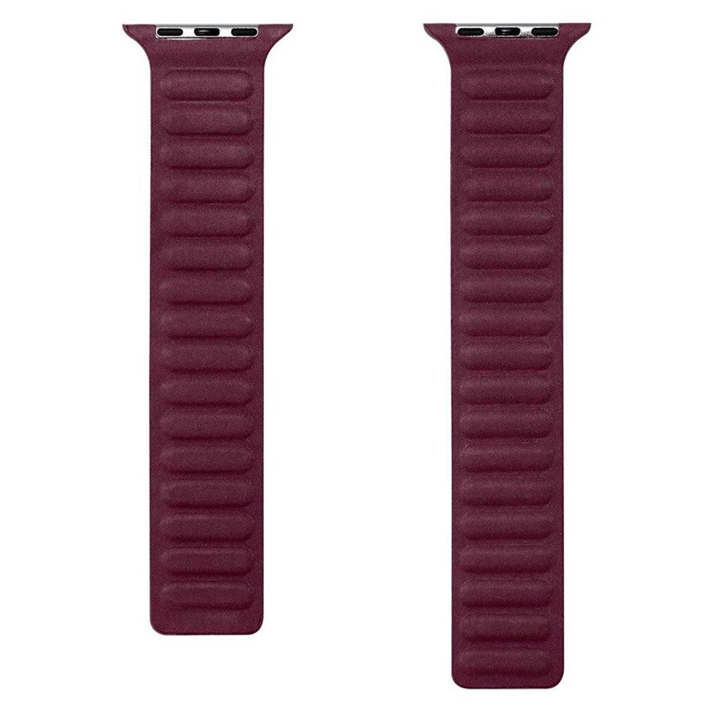 Apple Watch (38/40/SE/41/42mm) Lippa Magnetisk Finewoven Rem - Vinrød