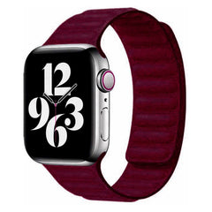Apple Watch (38/40/SE/41/42mm) Lippa Magnetisk Finewoven Rem - Vinrød