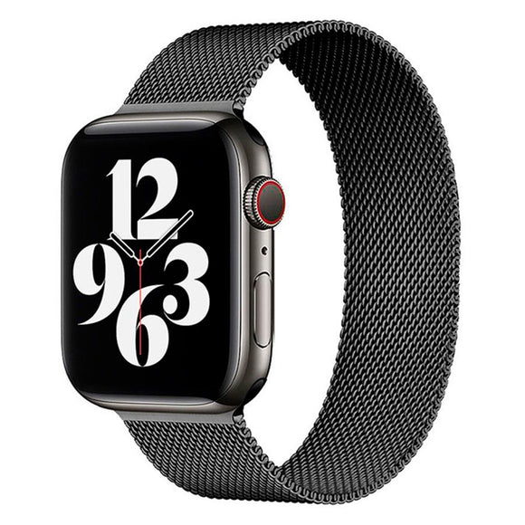 Apple Watch (38/40/SE/41/42mm) Lippa Magnetisk Rustfri Stål Rem - Sort