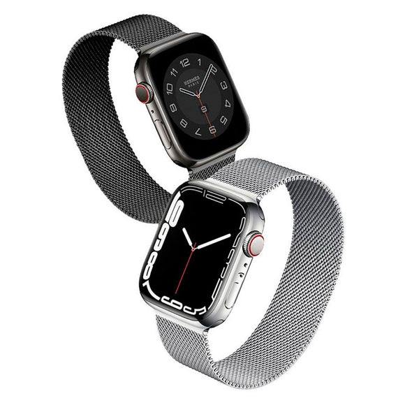 Apple Watch (38/40/SE/41/42mm) Lippa Magnetisk Rustfri Stål Rem - Sølv