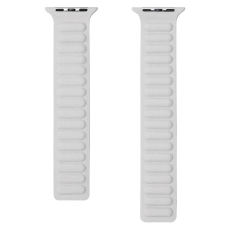 Apple Watch (42/44/SE/45/46/49mm) Lippa Magnetisk Læder Rem - Hvid