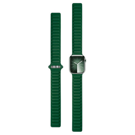 Apple Watch (42/44/SE/45/46/49mm) Lippa Magnetisk Læder Rem - Mørkegrøn