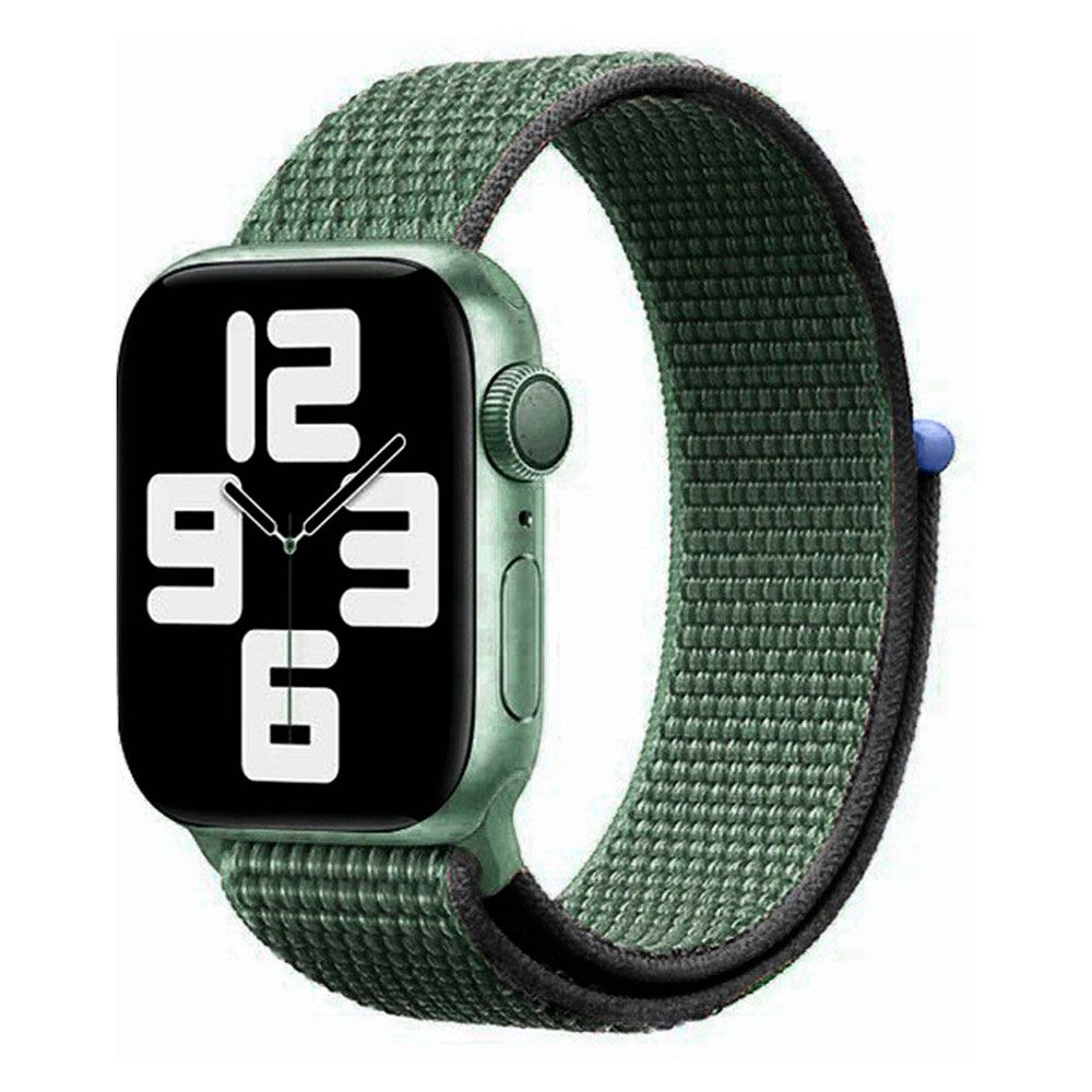 Apple Watch (42/44/SE/45/46/49mm) Lippa Nylon Rem - Mørkegrøn