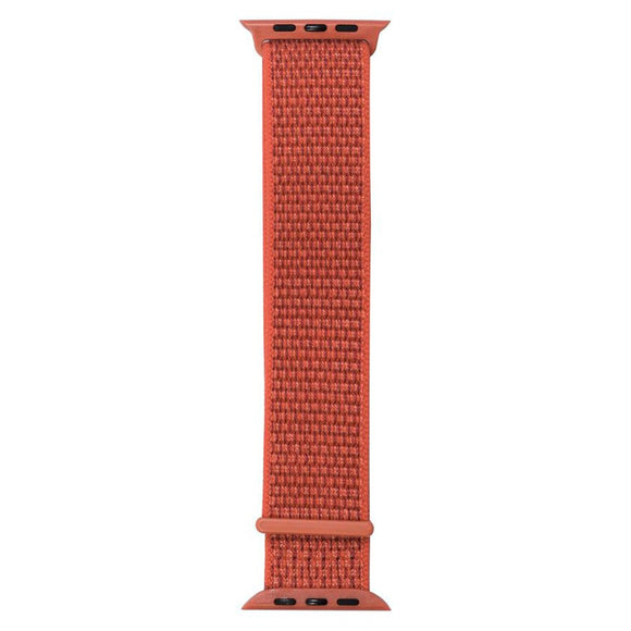 Apple Watch (42/44/SE/45/46/49mm) Lippa Nylon Rem - Rustrød