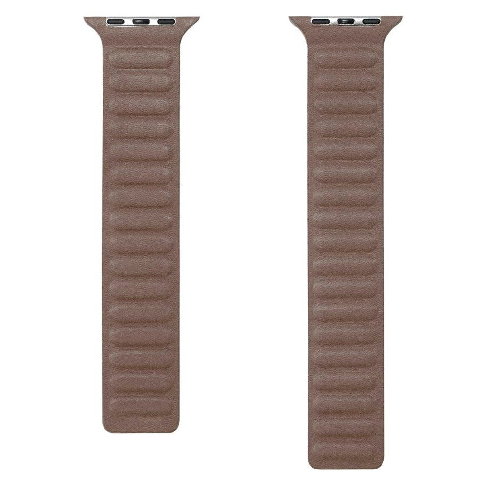 Apple Watch (42/44/SE/45/46/49mm) Lippa Magnetisk Finewoven Rem - Brun