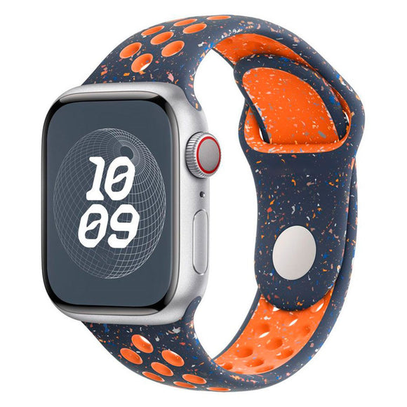 Apple Watch (42/44/SE/45/46/49mm) Lippa FLOUR Silikonerem - Mørkeblå