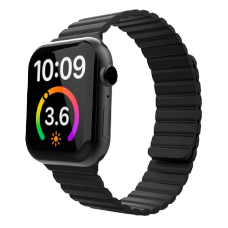 Apple Watch (42/44/SE/45/46/49mm) Lippa Magnetisk Silikone Rem - Sort