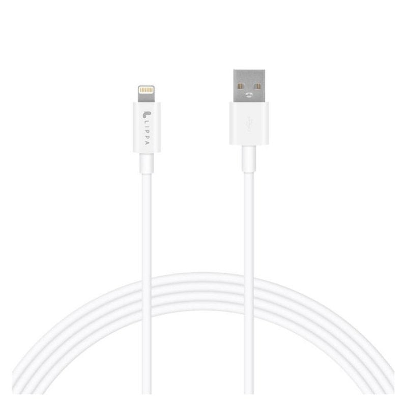Lippa 12W USB-A til Lightning Ladekabel - 1 meter - Hvid