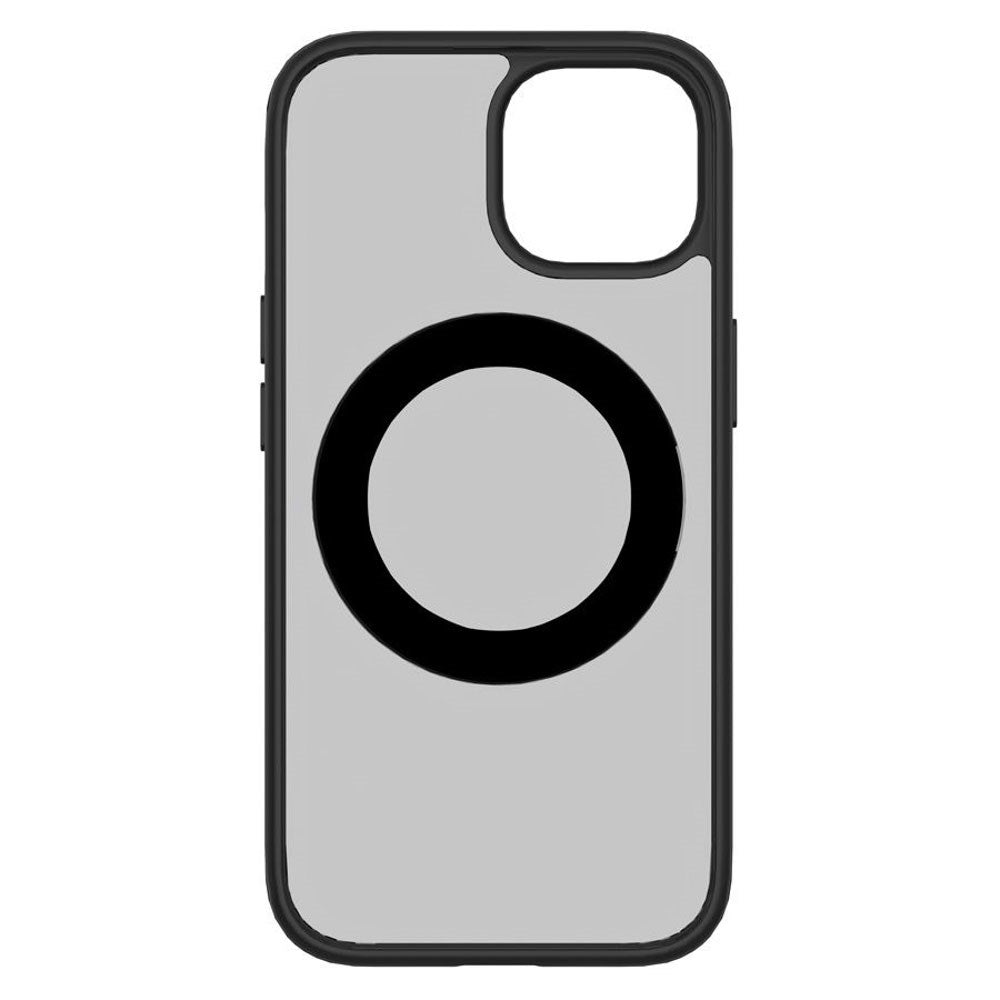 iPhone 15 Lippa Hybrid Plastik Cover m. 360 Roterende Kickstand - MagSafe Kompatibel - Mat / Sort