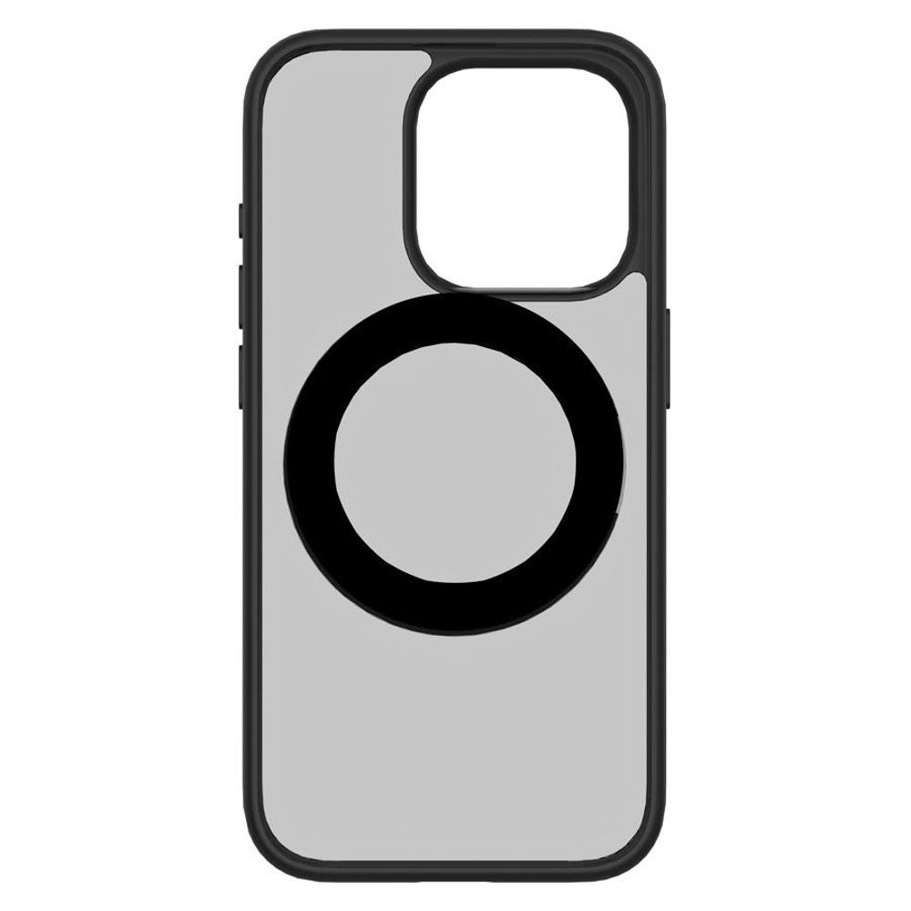 iPhone 15 Pro Lippa Hybrid Plastik Cover m. 360 Roterende Kickstand - MagSafe Kompatibel - Mat / Sort