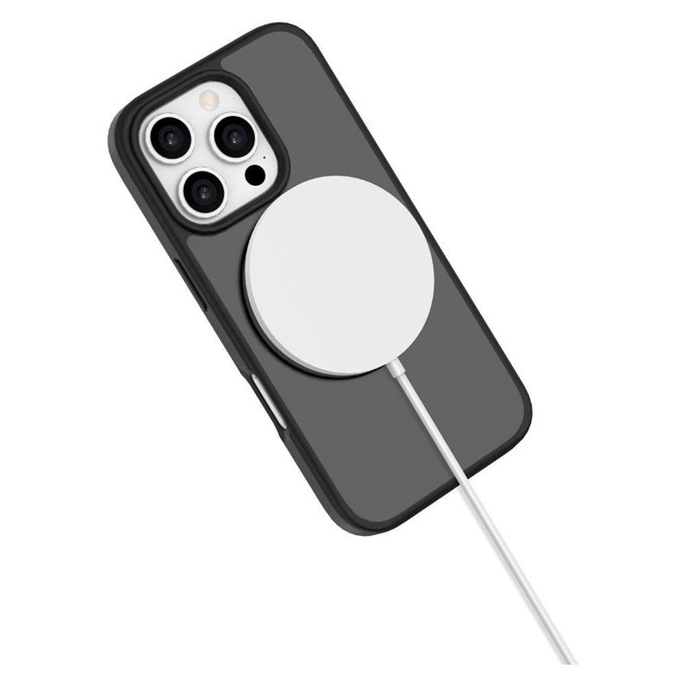 iPhone 16 Pro Lippa Hybrid Plastik Cover m. 360 Roterende Kickstand - MagSafe Kompatibel - Mat / Sort