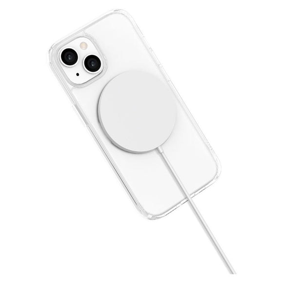 iPhone 15 Lippa Hybrid Plastik Cover m. 360 Roterende Kickstand - MagSafe Kompatibel - Gennemsigtig / Sølv