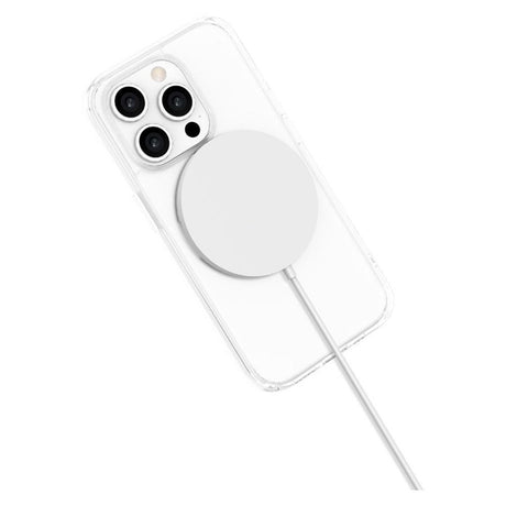 iPhone 15 Pro Lippa Hybrid Plastik Cover m. 360 Roterende Kickstand - MagSafe Kompatibel - Gennemsigtig / Sølv