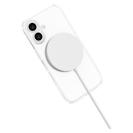 iPhone 16 Lippa Hybrid Plastik Cover m. 360 Roterende Kickstand - MagSafe Kompatibel - Gennemsigtig / Sølv