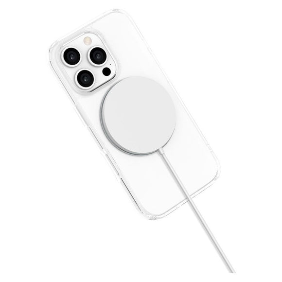 iPhone 16 Pro Lippa Hybrid Plastik Cover m. 360 Roterende Kickstand - MagSafe Kompatibel - Gennemsigtig / Sølv