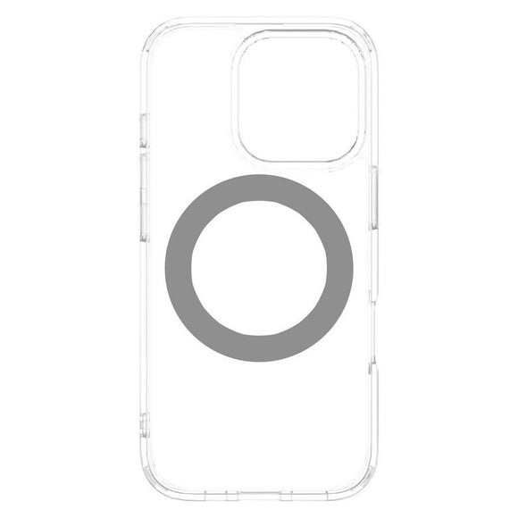 iPhone 16 Pro Lippa Hybrid Plastik Cover m. 360 Roterende Kickstand - MagSafe Kompatibel - Gennemsigtig / Sølv