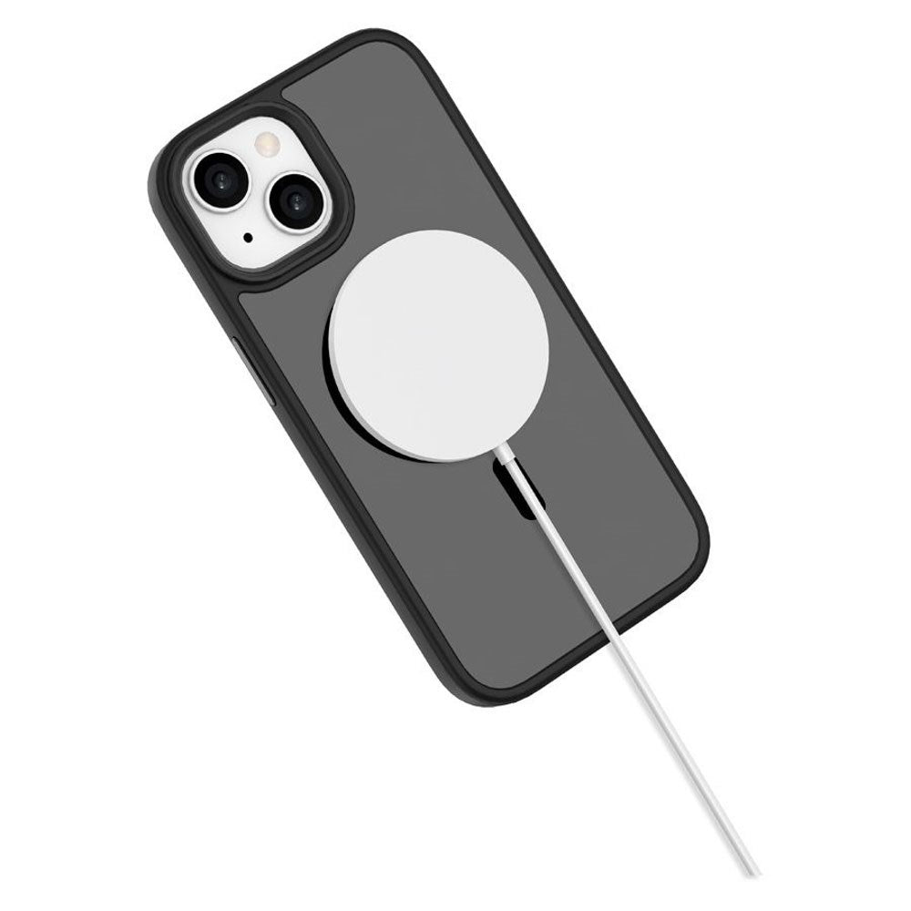 iPhone 15 Lippa Hybrid Plastik Cover - MagSafe Kompatibel - Mat / Sort