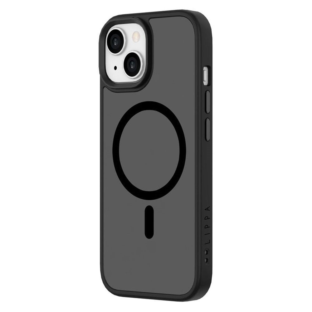iPhone 15 Lippa Hybrid Plastik Cover - MagSafe Kompatibel - Mat / Sort