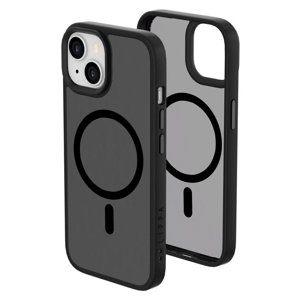 iPhone 15 Lippa Hybrid Plastik Cover - MagSafe Kompatibel - Mat / Sort