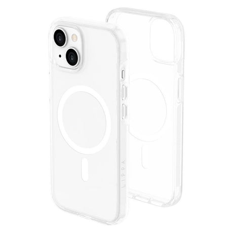 iPhone 15 Lippa Hybrid Plastik Cover - MagSafe Kompatibel - Gennemsigtig / Hvid