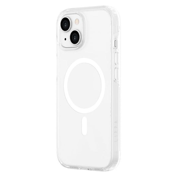 iPhone 15 Lippa Hybrid Plastik Cover - MagSafe Kompatibel - Gennemsigtig / Hvid
