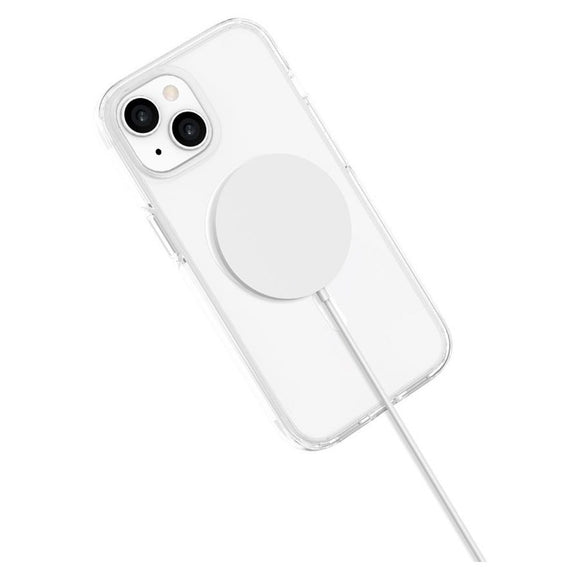 iPhone 15 Lippa Hybrid Plastik Cover - MagSafe Kompatibel - Gennemsigtig / Hvid