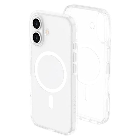 iPhone 16 Lippa Hybrid Plastik Cover - MagSafe Kompatibel - Gennemsigtig / Hvid