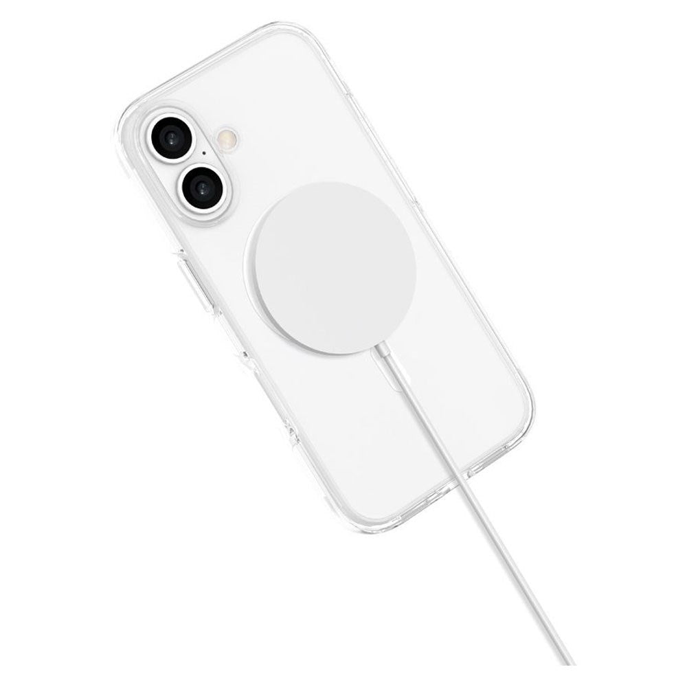 iPhone 16 Lippa Hybrid Plastik Cover - MagSafe Kompatibel - Gennemsigtig / Hvid