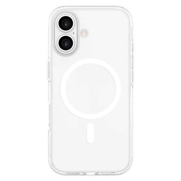 iPhone 16 Lippa Hybrid Plastik Cover - MagSafe Kompatibel - Gennemsigtig / Hvid