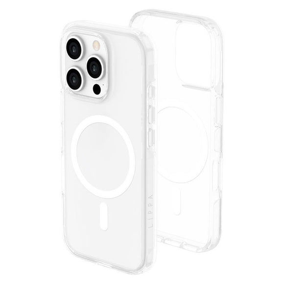 iPhone 16 Pro Lippa Hybrid Plastik Cover - MagSafe Kompatibel - Gennemsigtig / Hvid