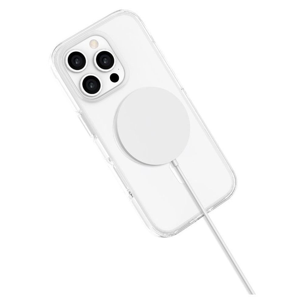iPhone 16 Pro Lippa Hybrid Plastik Cover - MagSafe Kompatibel - Gennemsigtig / Hvid
