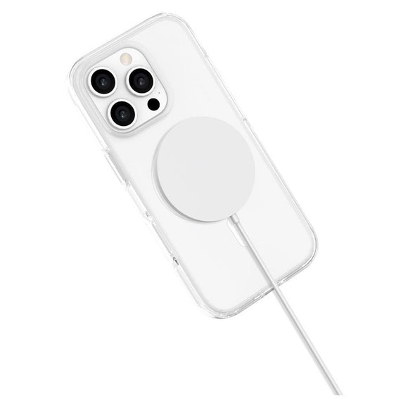 iPhone 16 Pro Lippa Hybrid Plastik Cover - MagSafe Kompatibel - Gennemsigtig / Hvid
