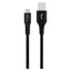 GreyLime 15W Braided USB-A til USB-C Kabel 3 m. - Sort