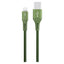 GreyLime 12W Braided USB-A til Lightning Kabel 3 m. - Grøn
