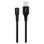 GreyLime 12W Braided USB-A til Lightning Kabel 3 m. - Sort
