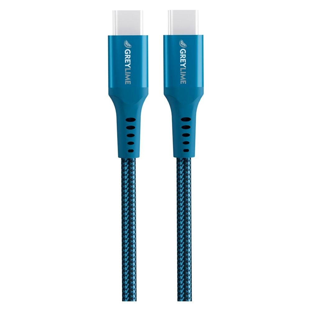 GreyLime 60W Braided USB-C til USB-C Kabel 50 cm. - Blå