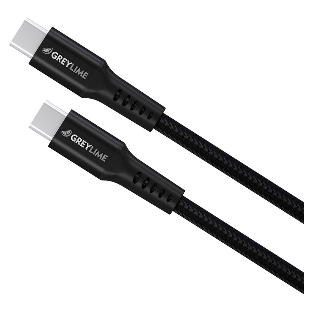 GreyLime 60W Braided USB-C til USB-C Kabel 50 cm. - Sort