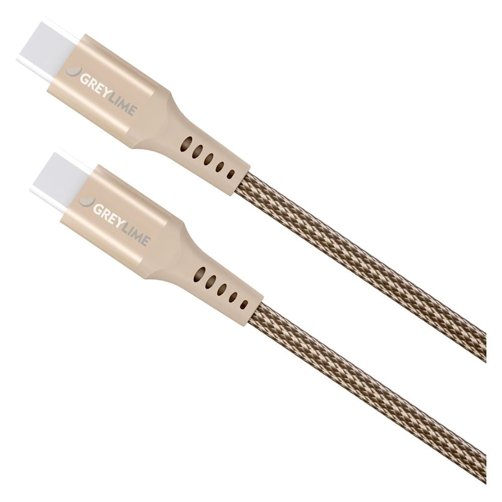 GreyLime 60W Braided USB-C til USB-C Kabel 3 m. - Beige