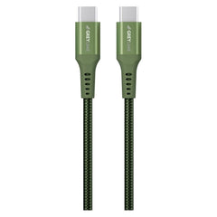 GreyLime 60W Braided USB-C til USB-C Kabel 3 m. - Grøn