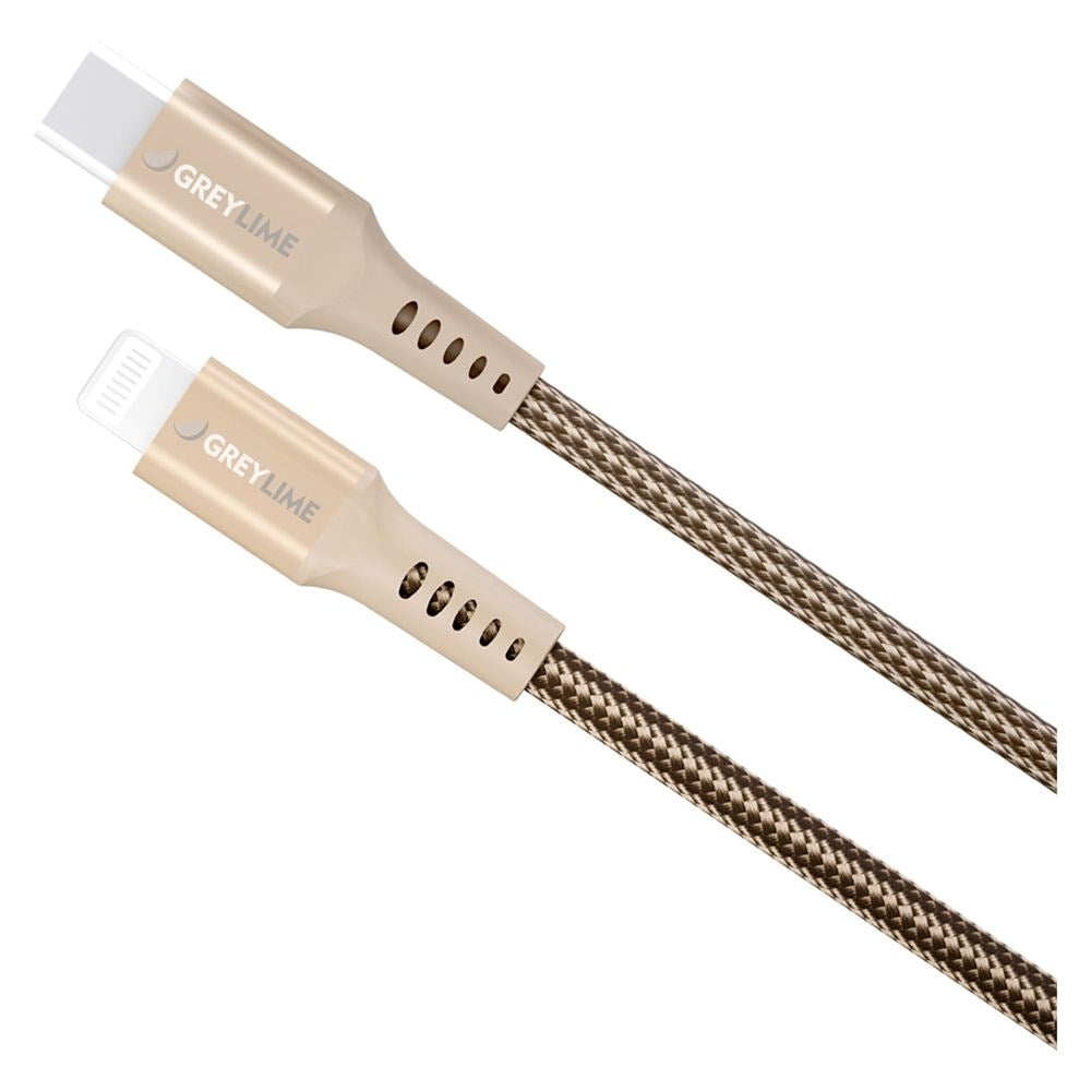 GreyLime 18W Braided USB-C til Lightning Kabel 50 cm. - Beige