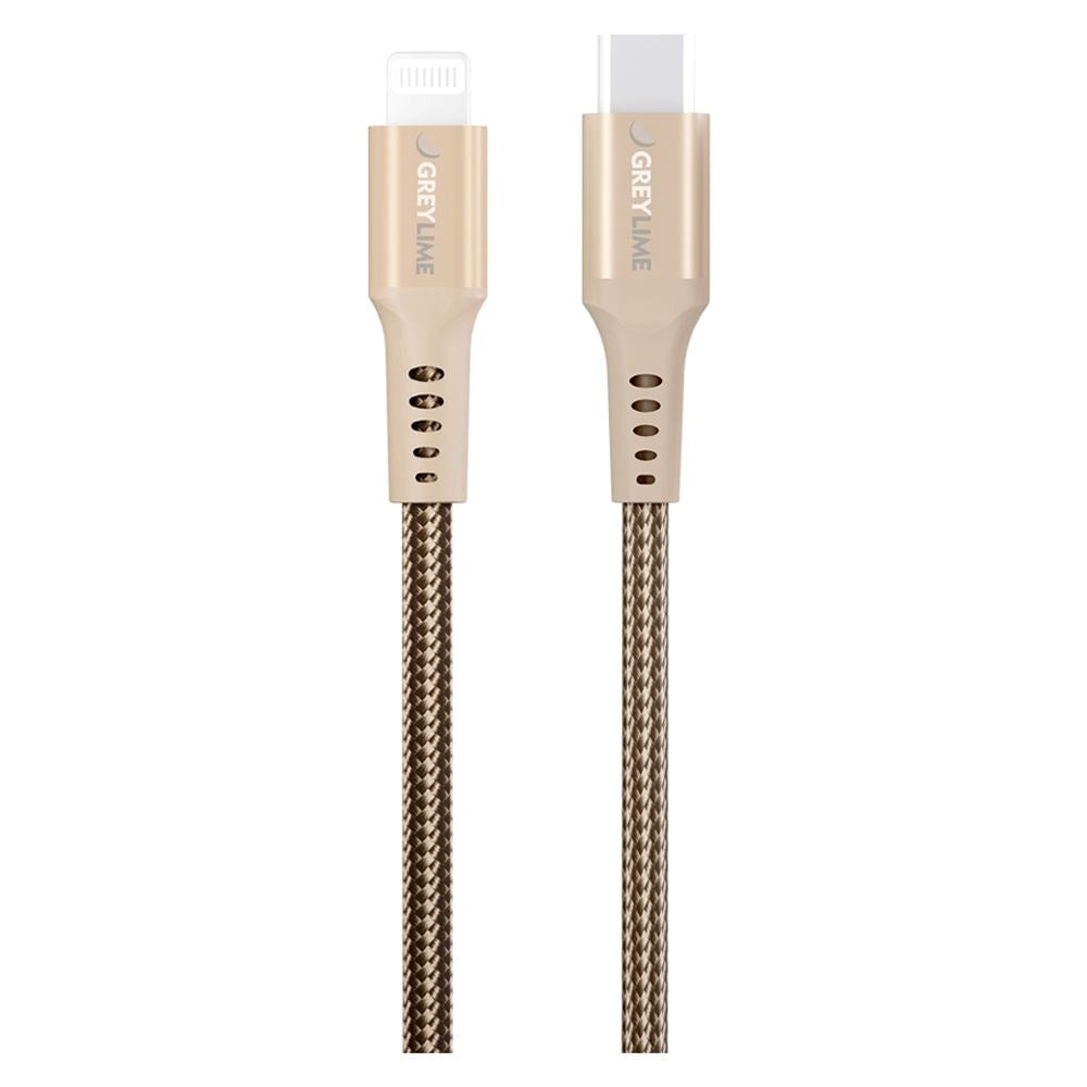 GreyLime 18W Braided USB-C til Lightning Kabel 50 cm. - Beige