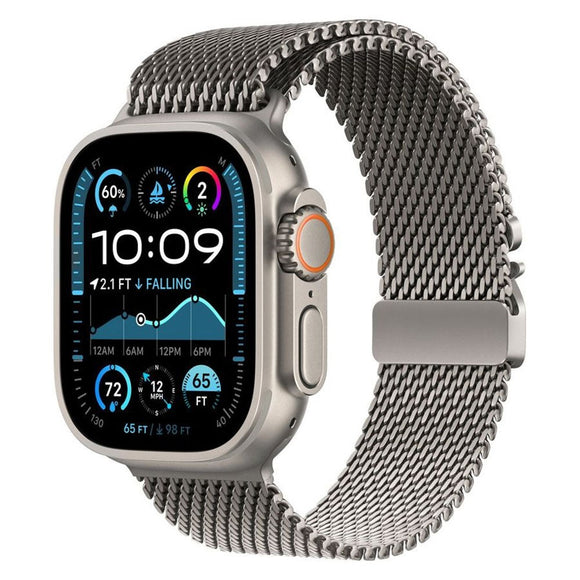 Apple Watch (42/44/SE/45/46/49mm) Lippa Titaniumlegering Rem m. Lås - Sølv