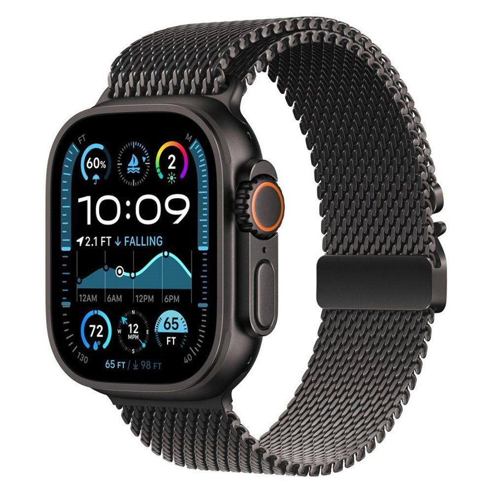 Apple Watch (42/44/SE/45/46/49mm) Lippa Rustfri Stål Rem m. Lås - Sort