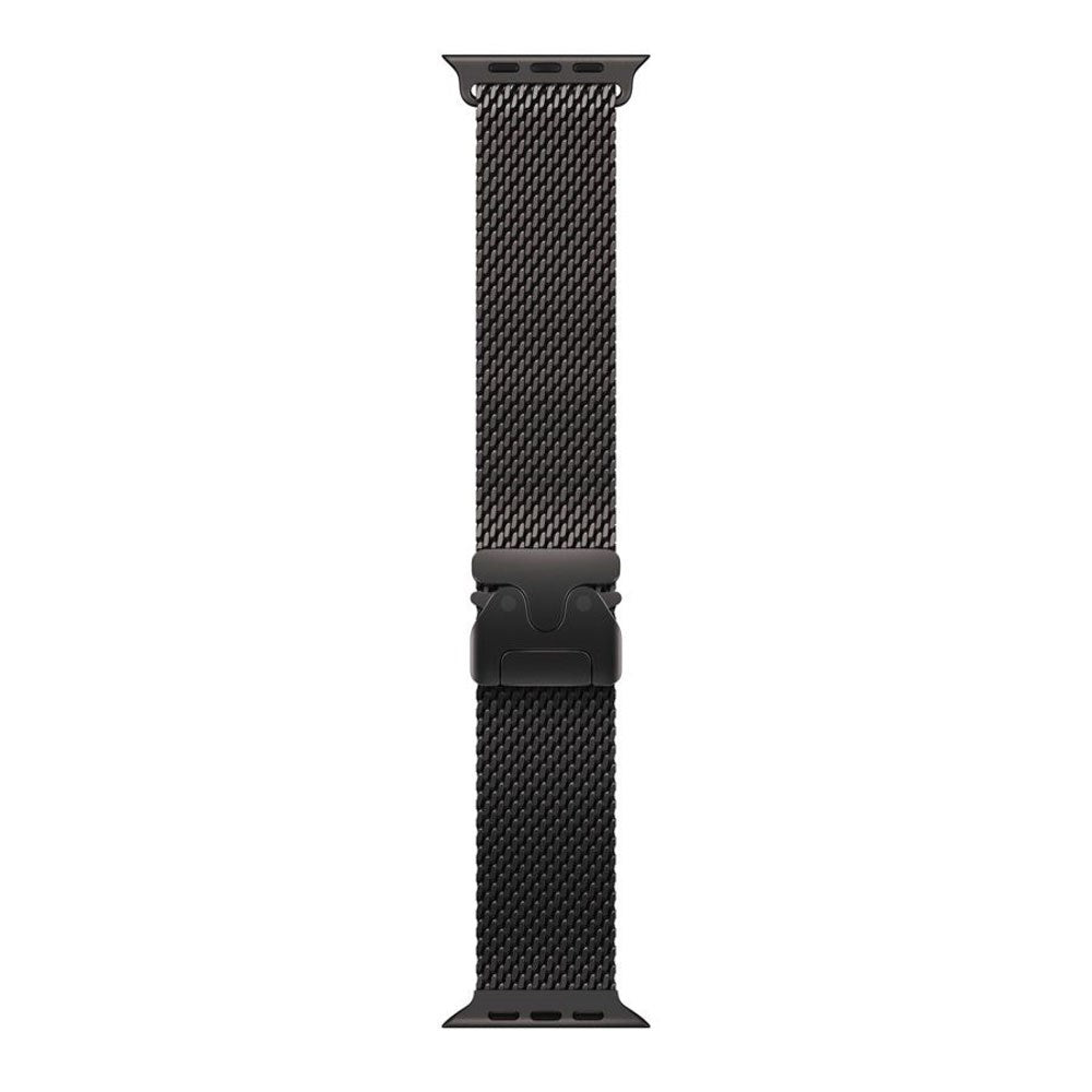 Apple Watch (42/44/SE/45/46/49mm) Lippa Rustfri Stål Rem m. Lås - Sort