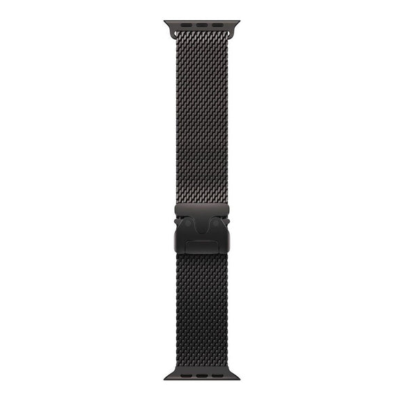 Apple Watch (42/44/SE/45/46/49mm) Lippa Rustfri Stål Rem m. Lås - Sort