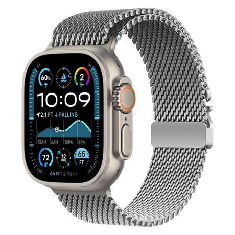 Apple Watch (42/44/SE/45/46/49mm) Lippa Rustfri Stål Rem m. Lås - Sølv