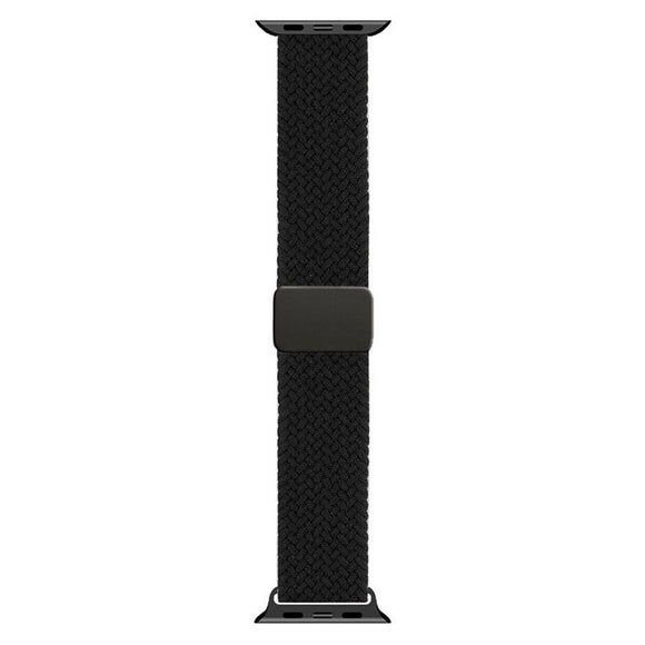 Apple Watch (38/40/SE/41/42mm) Lippa Nylon Rem m. Magnetlås - Sort